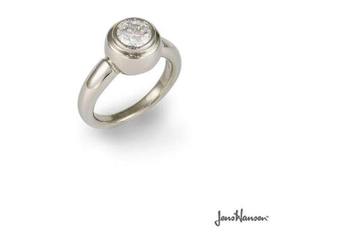 18ct white gold and diamond ring   - Jens Hansen
