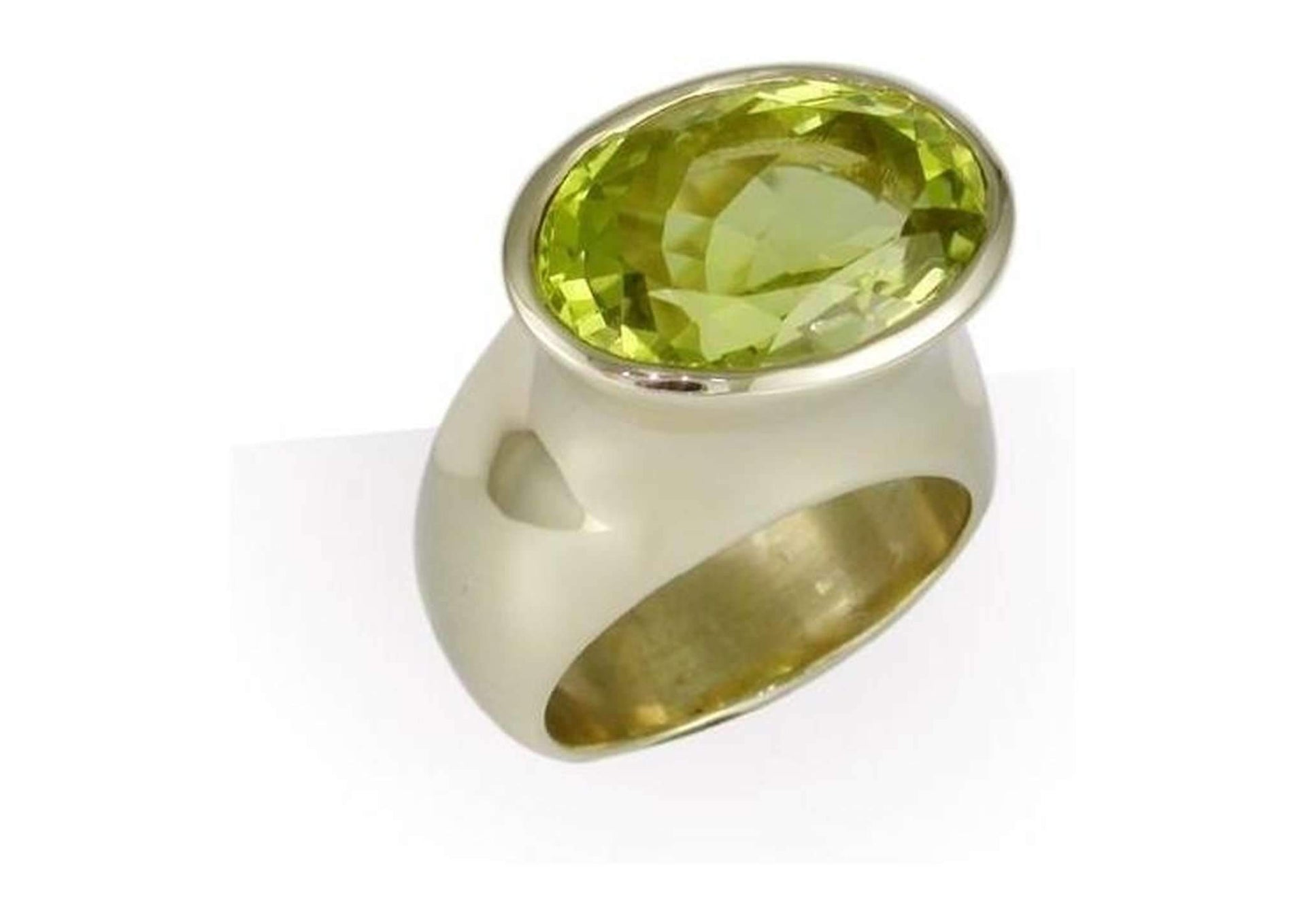 18ct Gold & Olive Green CZ Ring   - Jens Hansen