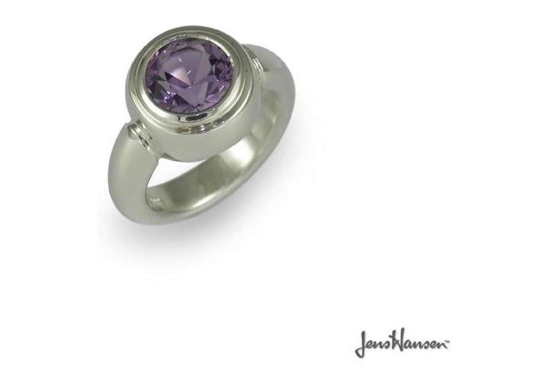 Silver ring with round Iolite   - Jens Hansen