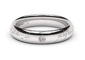 Sleek Elvish Engagement Ring, ~.10ct Platinum