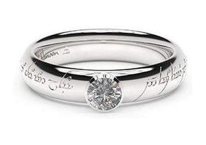 Elegant Elvish Engagement Ring, ~.33ct Platinum