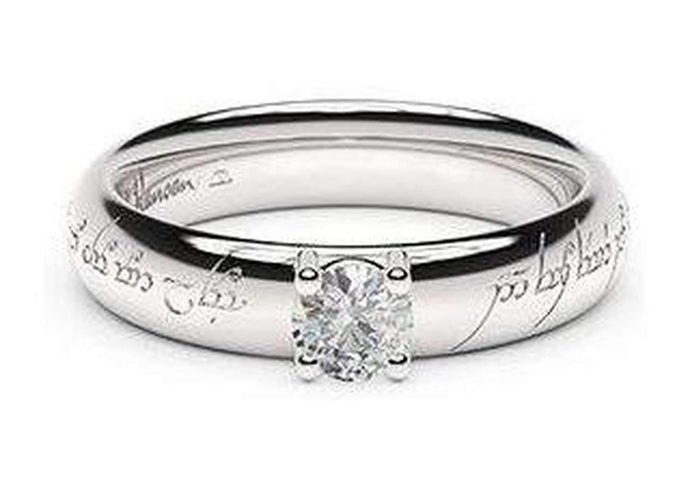 Contemporary Elvish Engagement Ring, ~.33ct Platinum