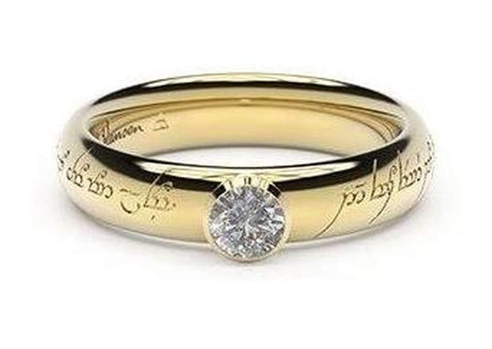 Elegant Elvish Engagement Ring, ~.33ct 14ct Yellow Gold