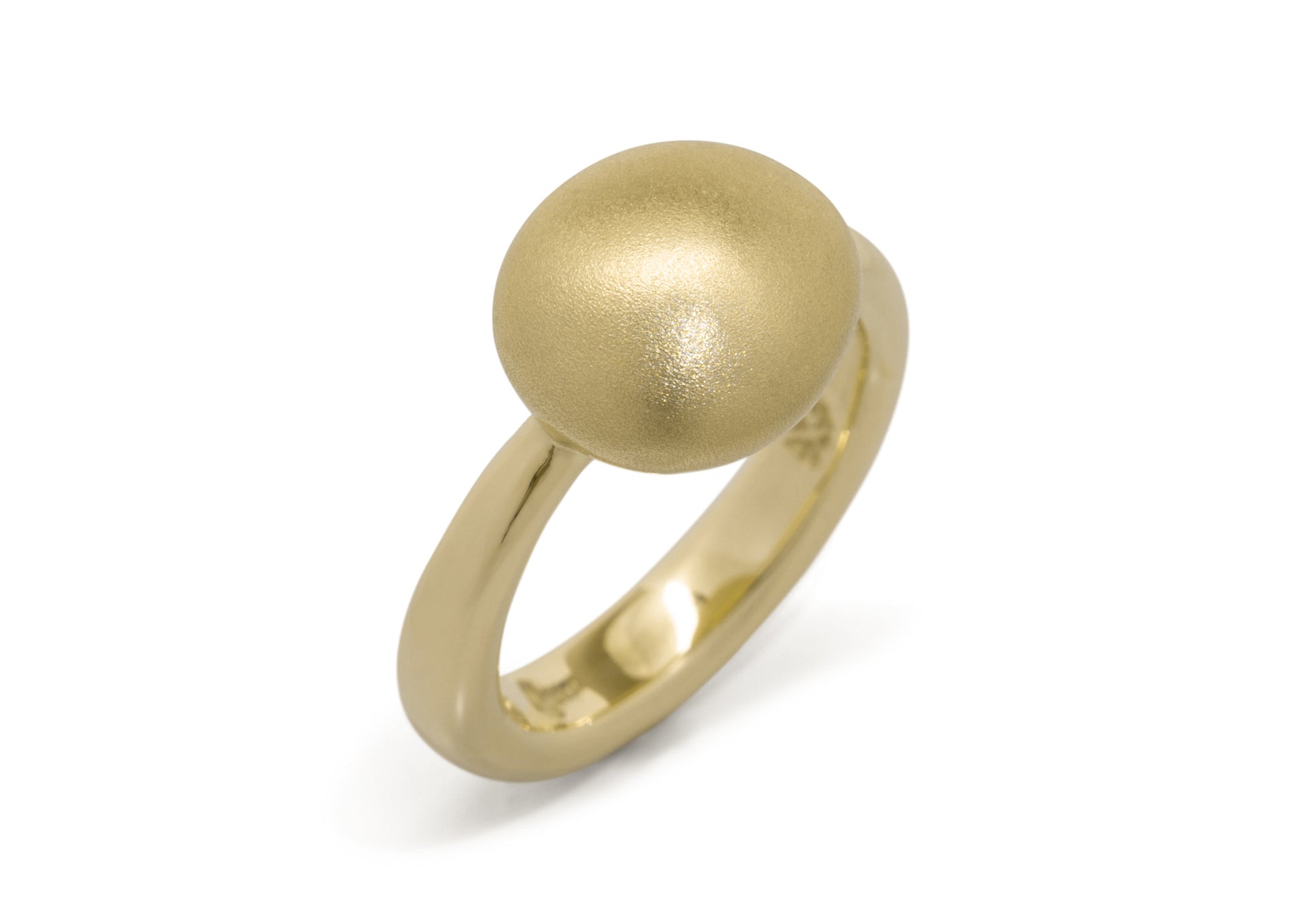 Button Ring, Yellow Gold