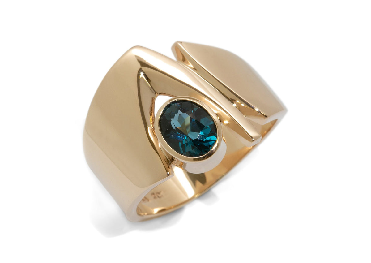 Signature Gemstone Ring, Yellow Gold