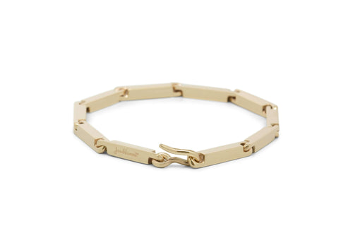 Hand Crafted Block Bracelet, Yellow Gold