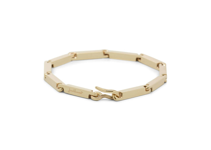Hand Crafted Block Bracelet, Yellow Gold