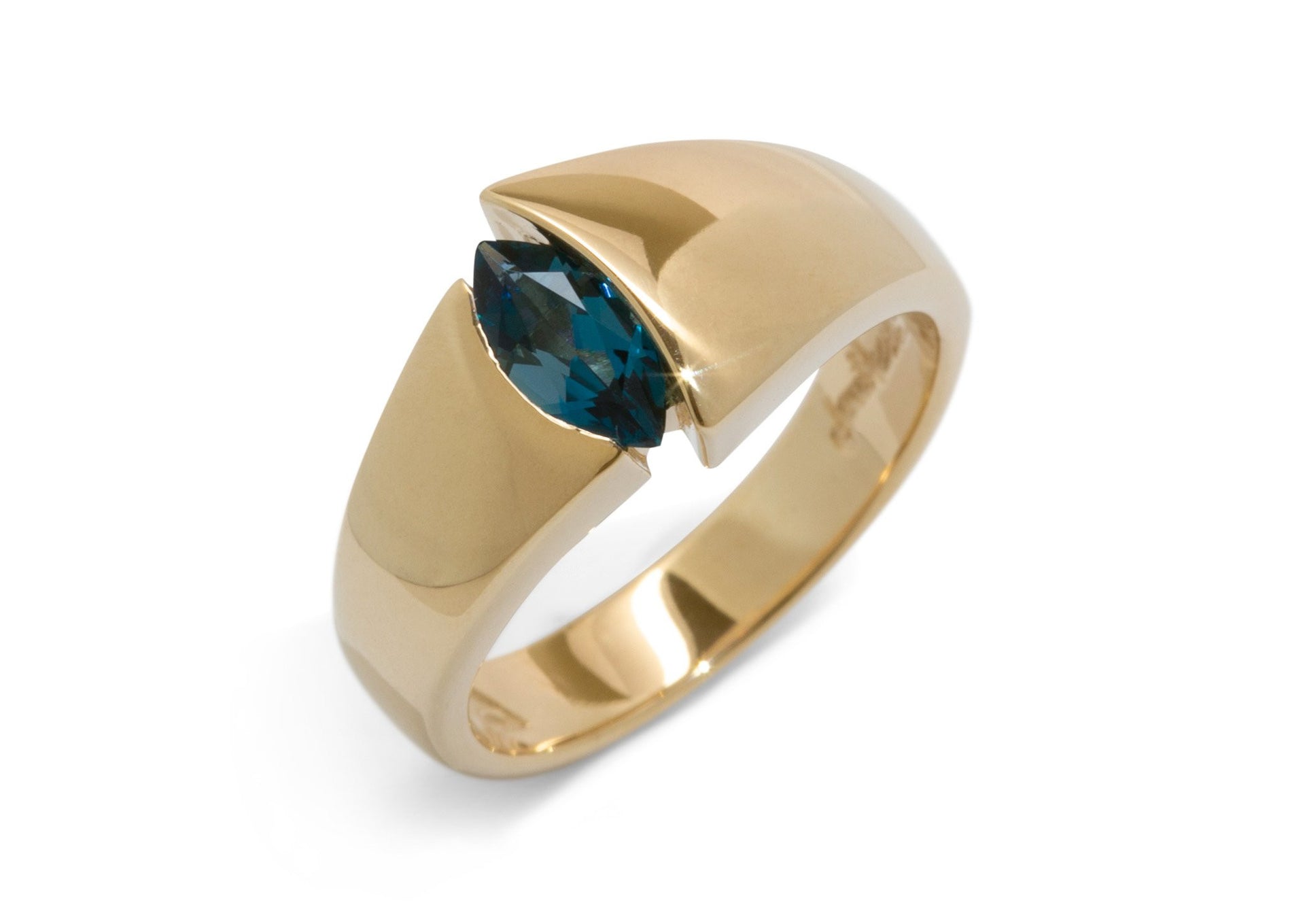 The Jens Hansen Marquise Gemstone Ring, Yellow Gold