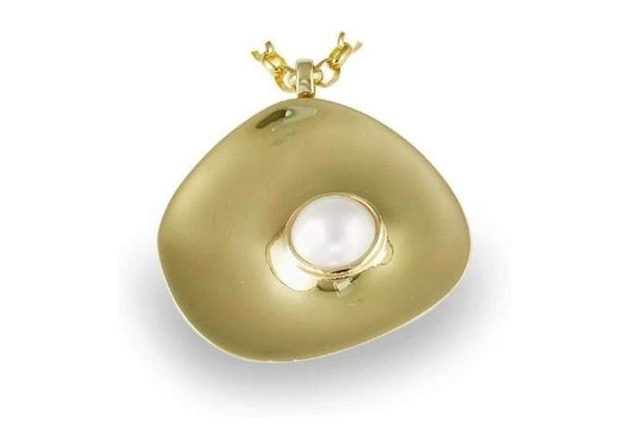 Dew Drops charm in 18K yellow gold with grey moonstone-by-Ole Lynggaard-from official stockist-Jens Hansen
