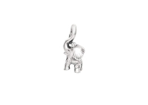 Elephant Charm in Sterling Silver and Diamond