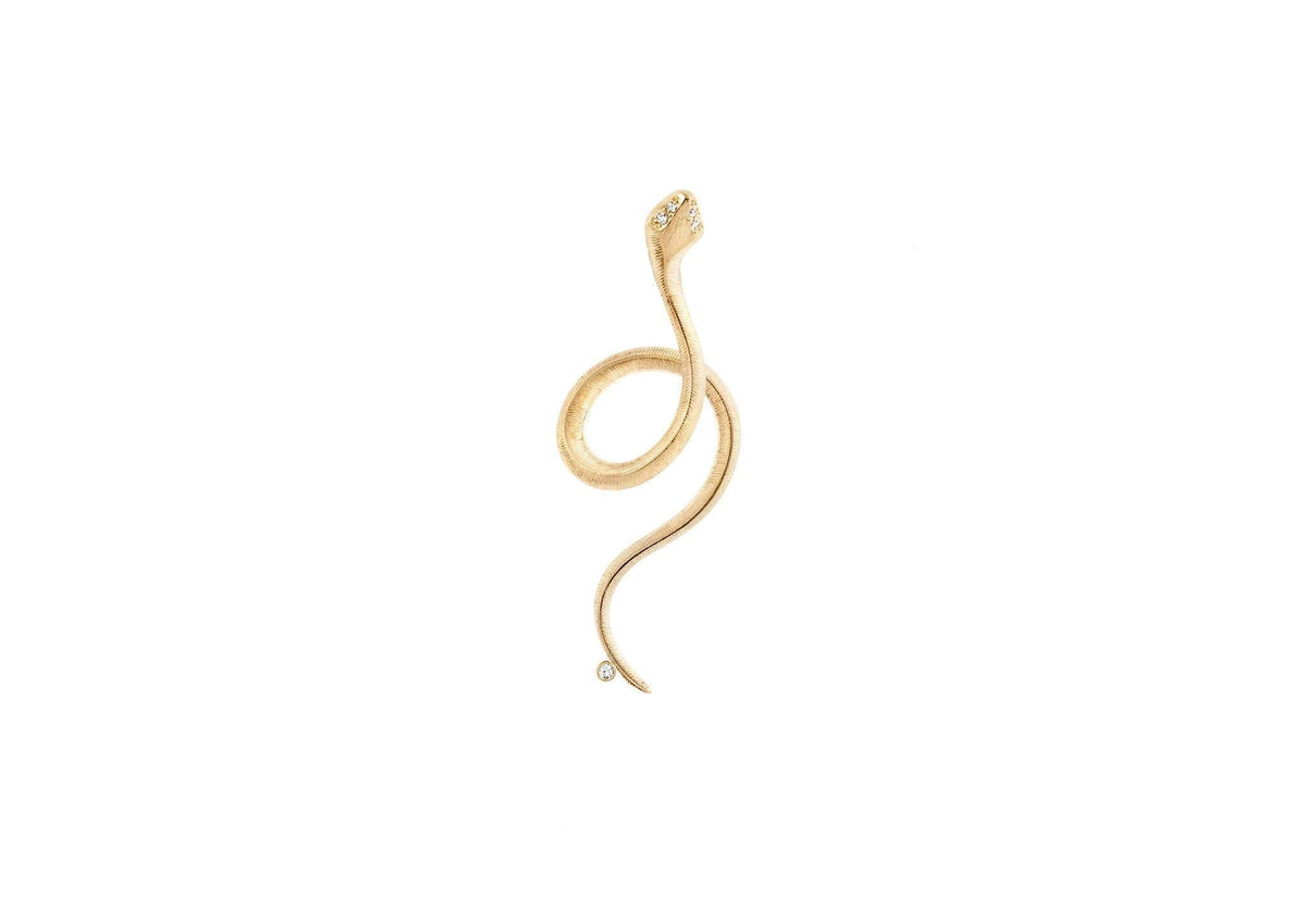 Snakes earring in 18K yellow gold and diamonds