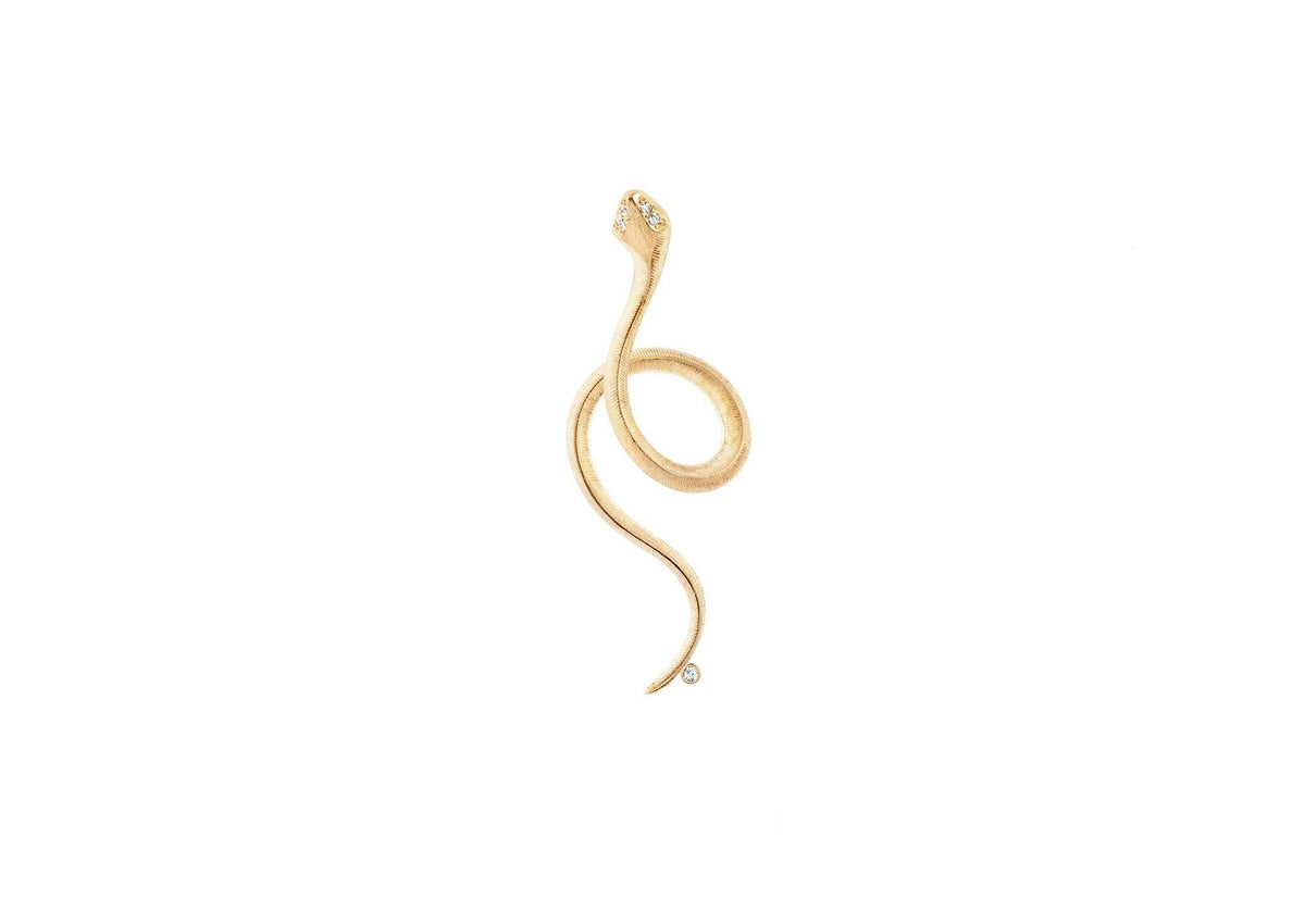 Snakes earring in 18K yellow gold and diamonds