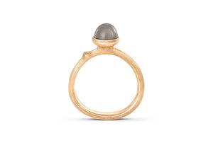 Lotus Ring in 18ct Yellow Gold with Grey Moonstone