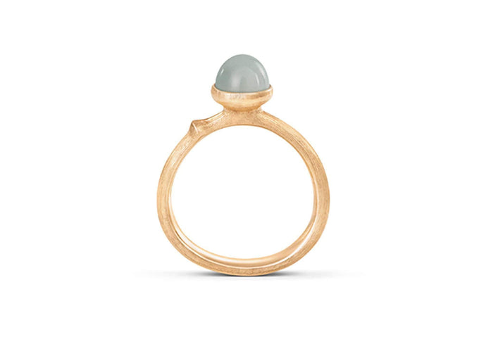 Lotus Ring in 18ct Yellow Gold with Aquamarine