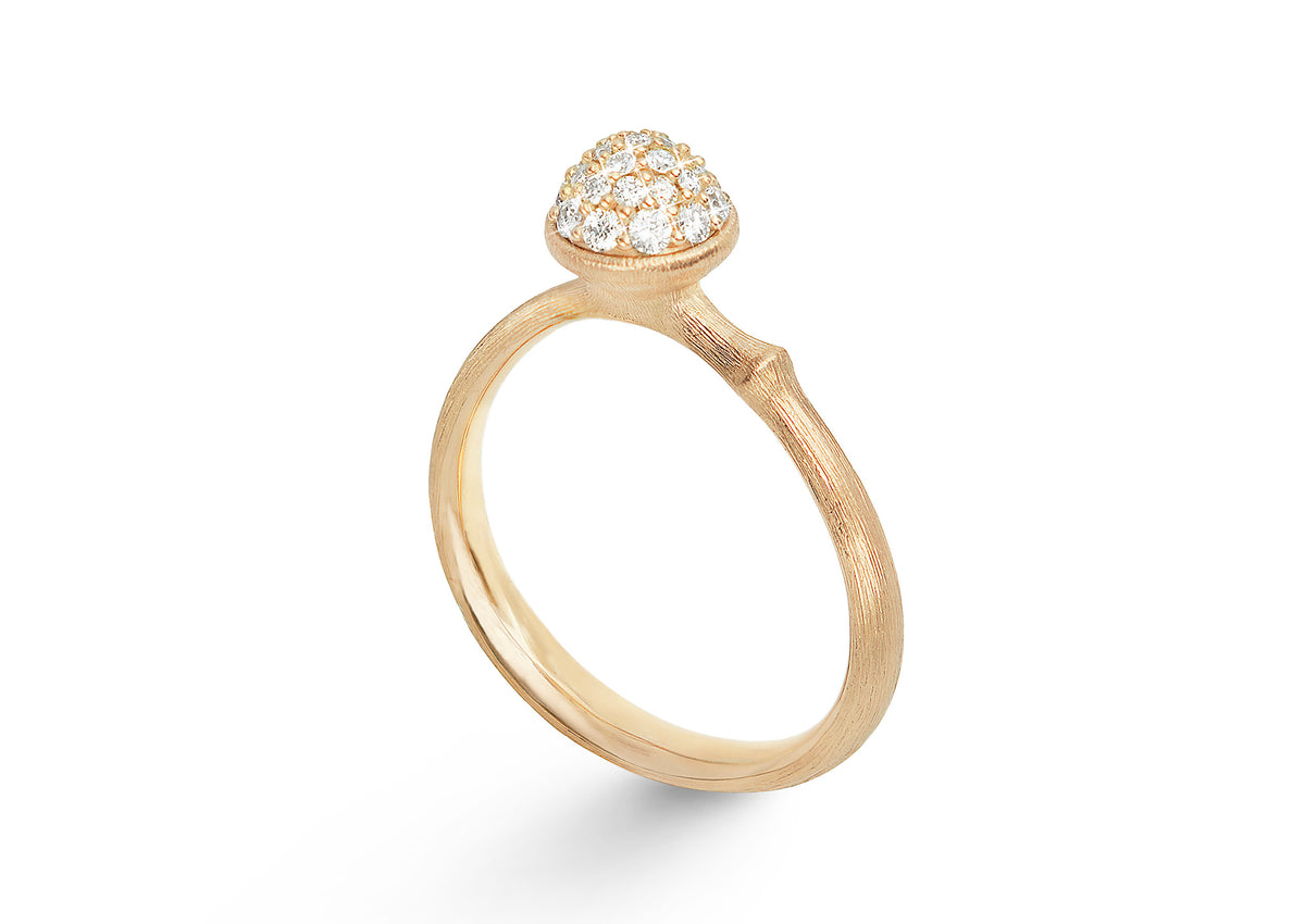 Lotus Ring in 18ct Yellow Gold with Diamonds