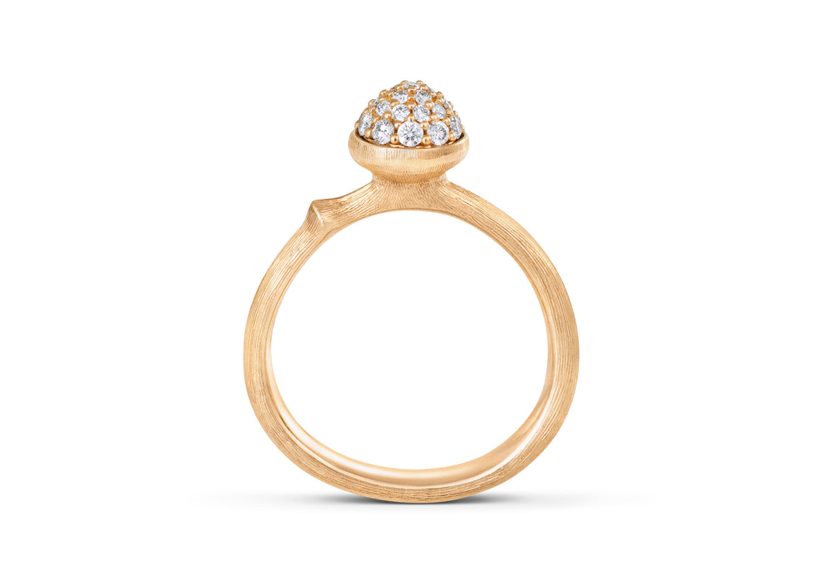 Lotus Ring in 18ct Yellow Gold with Diamonds