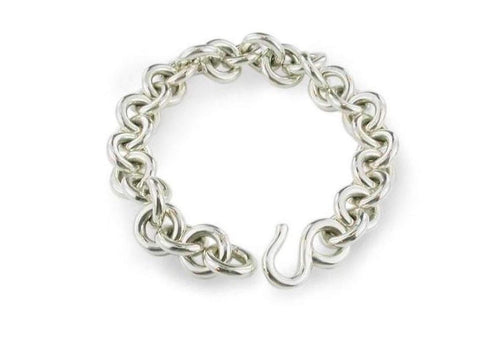 Pure Silver Open Round Link Bracelet   - Jens Hansen