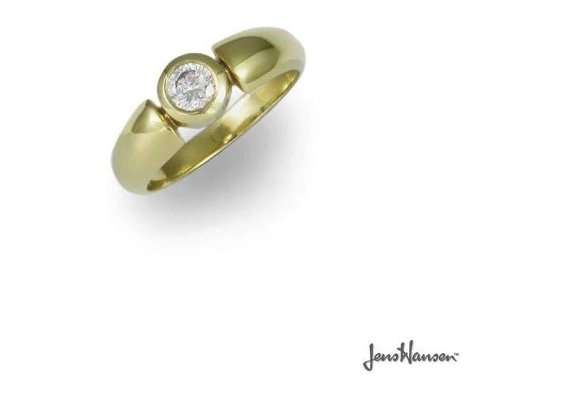 18ct Gold Ring with Brilliant cut Diamond   - Jens Hansen