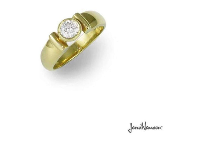 18ct Gold & Solitaire Diamond ring   - Jens Hansen