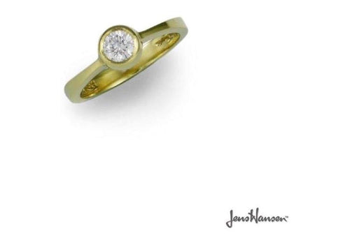 18ct Gold & Bezel set Diamond Ring Design   - Jens Hansen