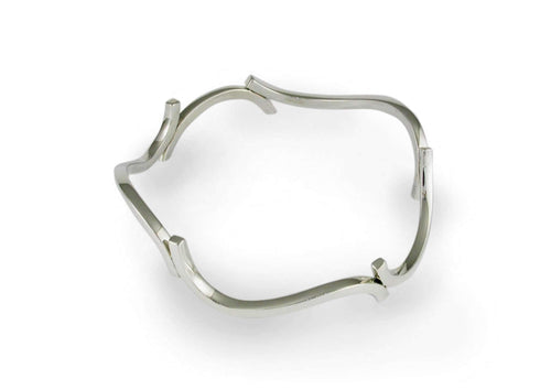 Curved Section Bangle, Sterling Silver