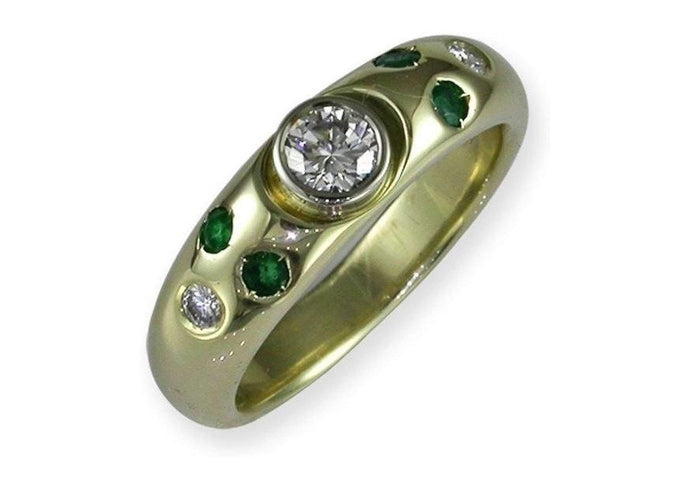 18ct  Diamond & Emerald Ring   - Jens Hansen