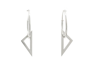 E32 Open Triangle Hoop Earrings, Sterling Silver