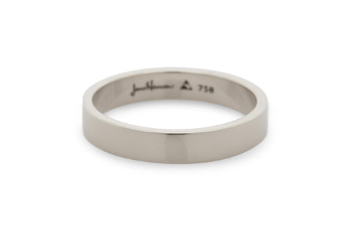 3-12mm Classic Flat Wedding Band. White Gold & Platinum