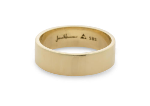 3-12mm Classic Flat Wedding Band, Yellow Gold