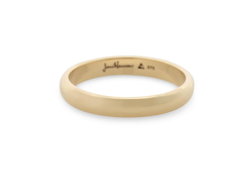 3-12mm Classic Half Round Wedding Band, Yellow Gold