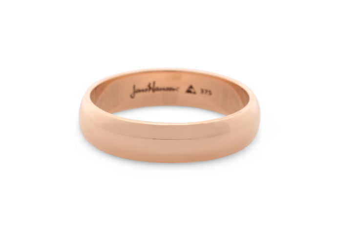 3-12mm Classic Half Round Wedding Band, Red Gold