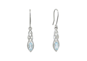 Marquise Gemstone Elvish Woodland Earrings, White Gold & Platinum