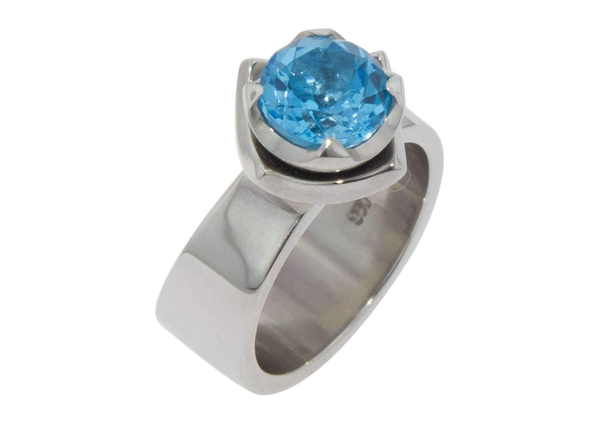 Palladium Blue Topaz Flower Ring design   - Jens Hansen