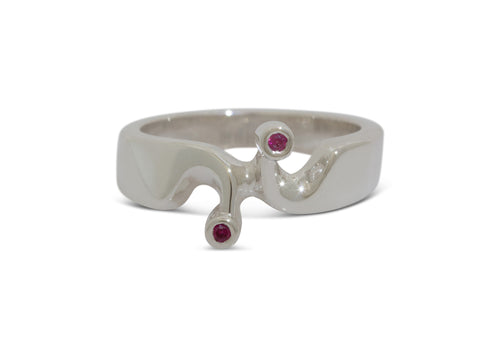 Twin Gemstone Ring, Sterling Siver