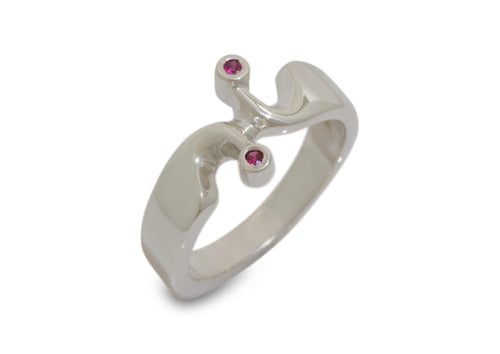 Twin Gemstone Ring, Sterling Siver