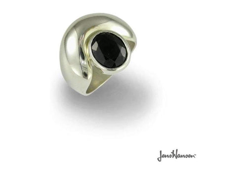Sterling Silver & Black Sapphire Ring   - Jens Hansen