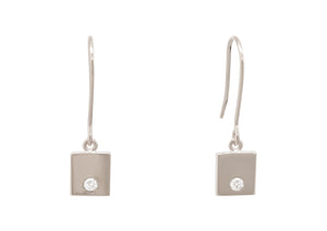 Square Love Stories Diamond Earrings, White Gold & Platinum