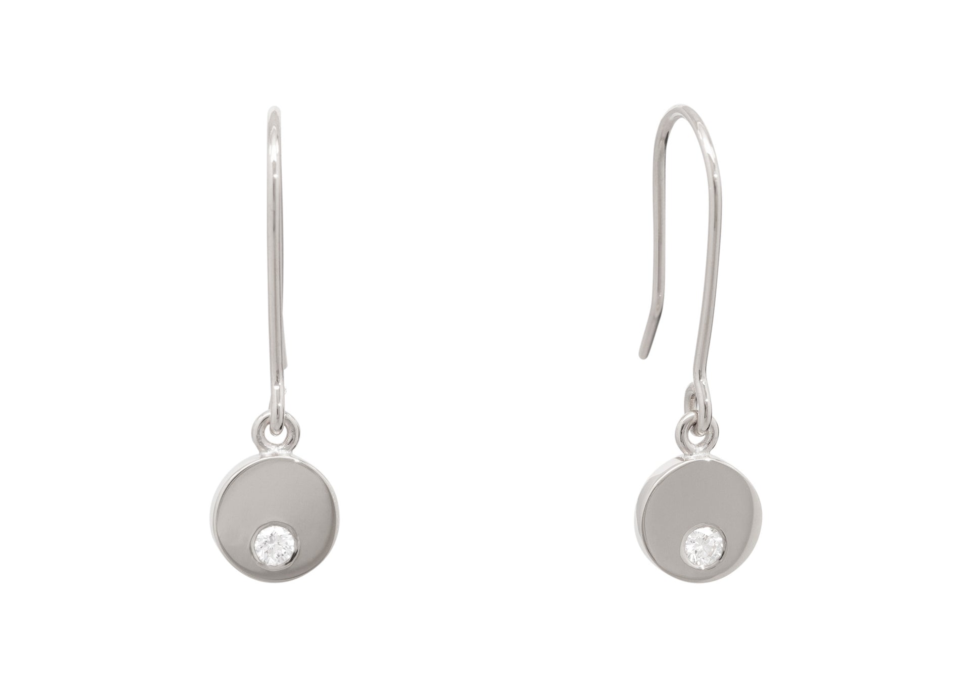 Round Love Stories Diamond Earrings, Sterling Silver