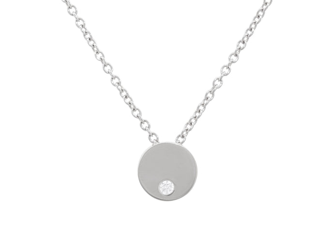 Round Love Stories Diamond Pendant, Sterling Silver