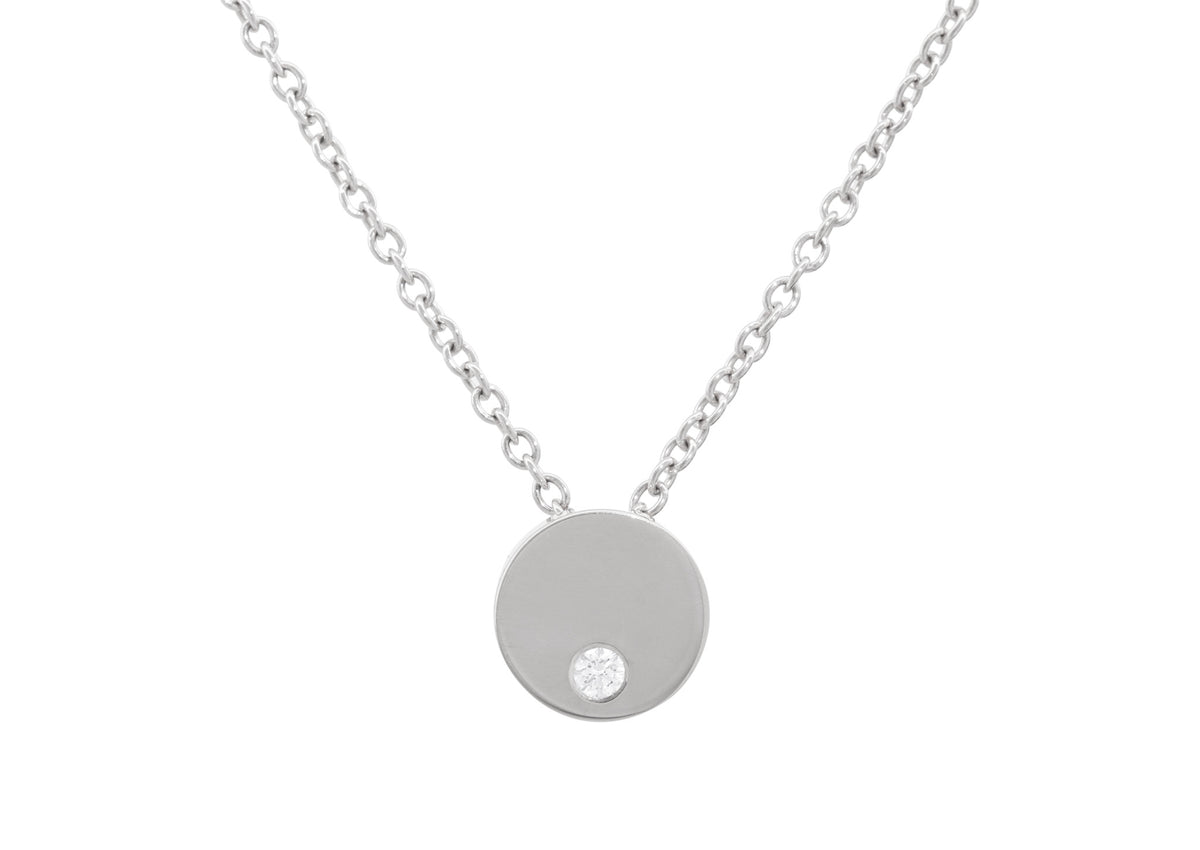 Round Love Stories Diamond Pendant, Sterling Silver