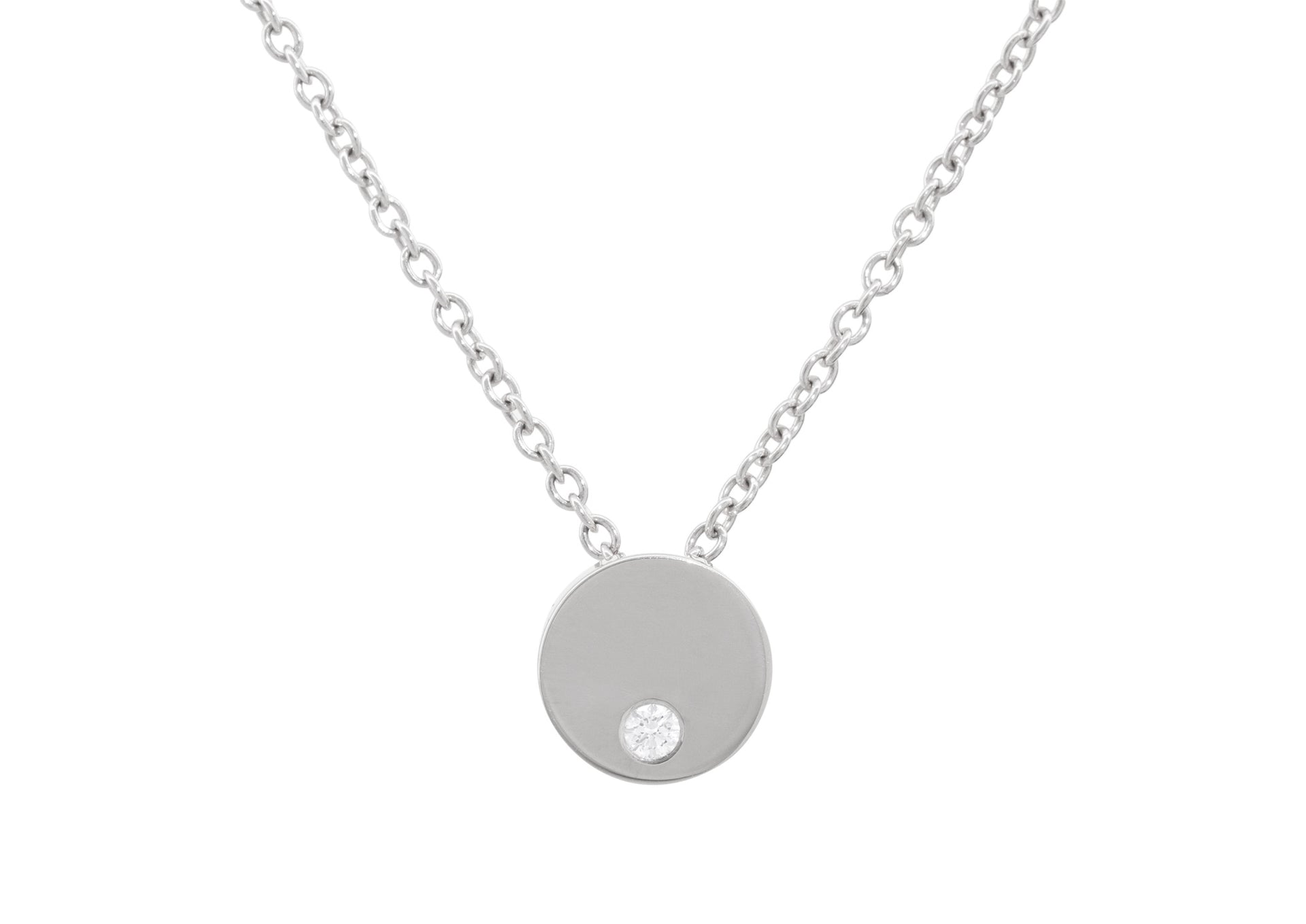 Round Love Stories Diamond Pendant, Sterling Silver