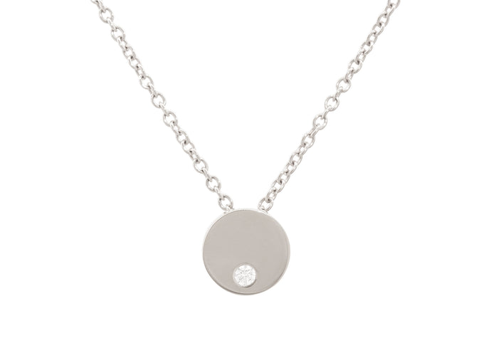 Round Love Stories Diamond Pendant, White Gold & Platinum