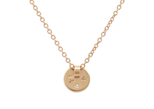 Round Love Stories Diamond Pendant, Yellow Gold