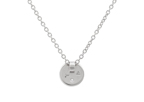 Round Love Stories Diamond Pendant, Sterling Silver