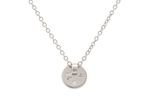 Round Love Stories Diamond Pendant, White Gold & Platinum