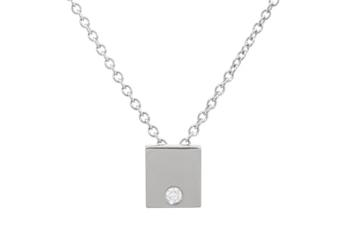 Square Love Stories Diamond Pendant, Sterling Silver