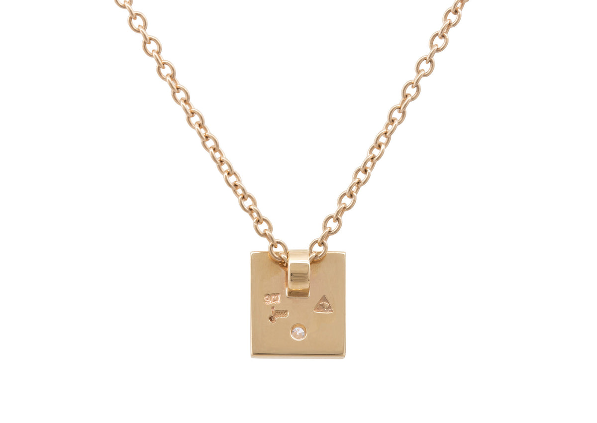 Square Love Stories Diamond Pendant, Yellow Gold