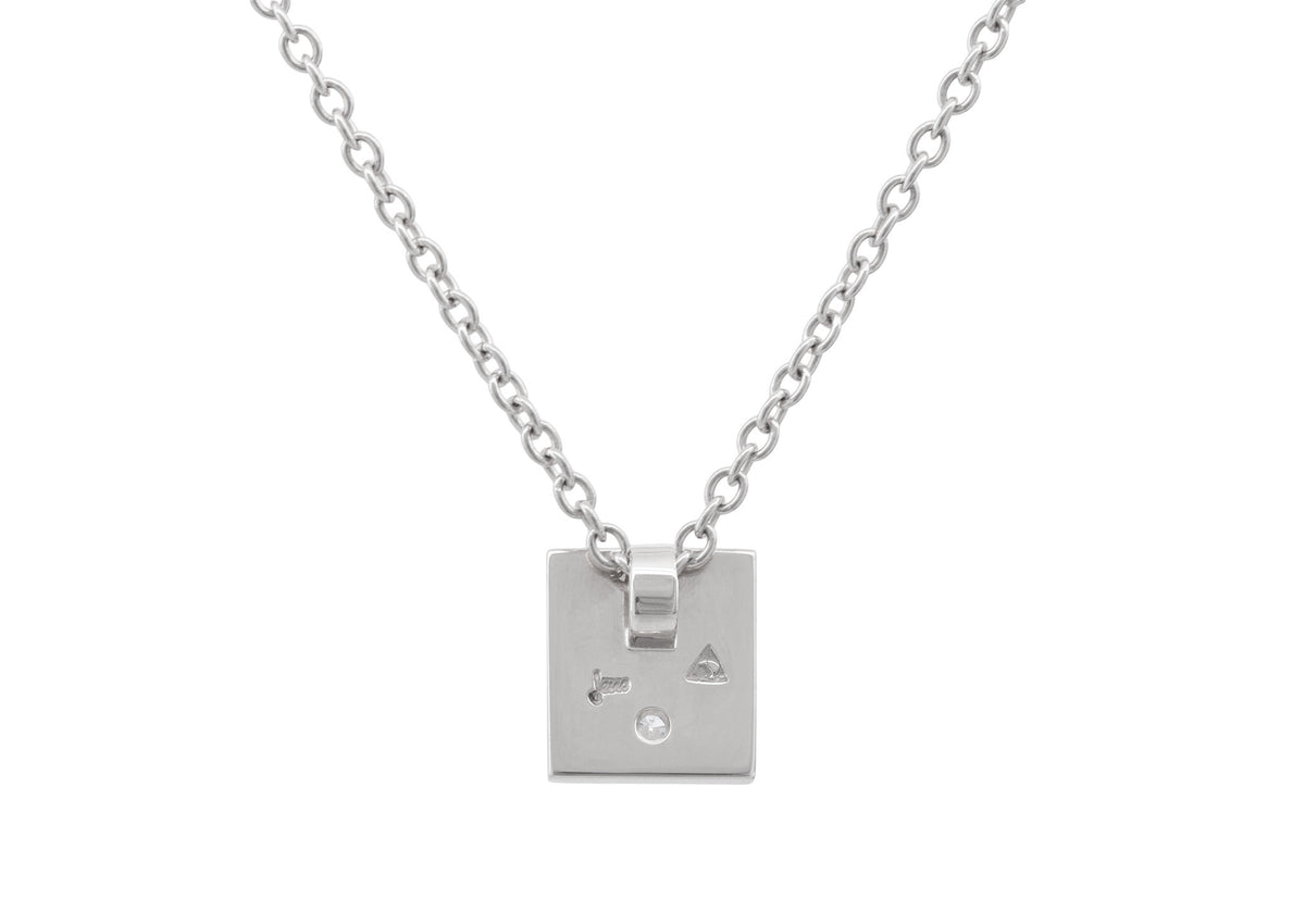 Square Love Stories Diamond Pendant, Sterling Silver