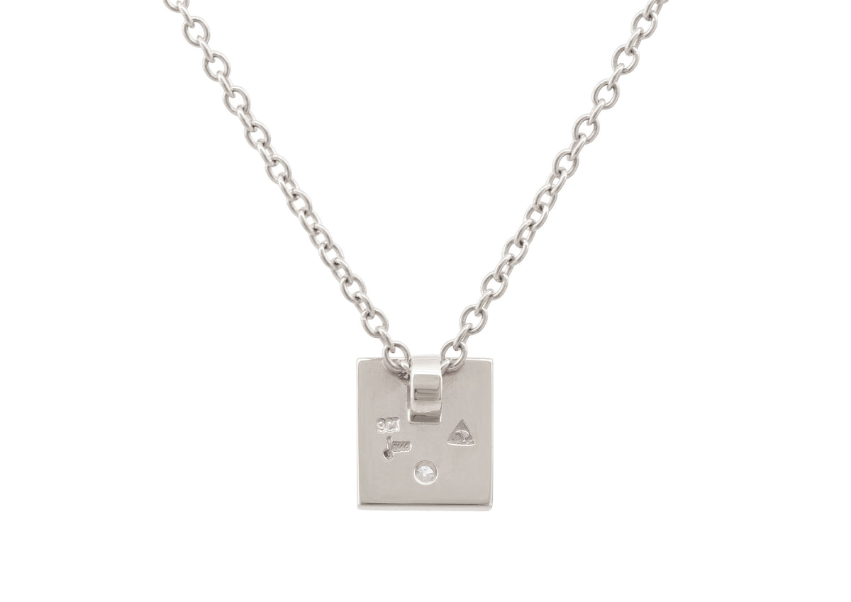 Square Love Stories Diamond Pendant, White Gold & Platinum