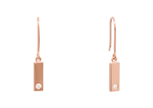 Rectangle Love Stories Diamond Earrings, Red Gold